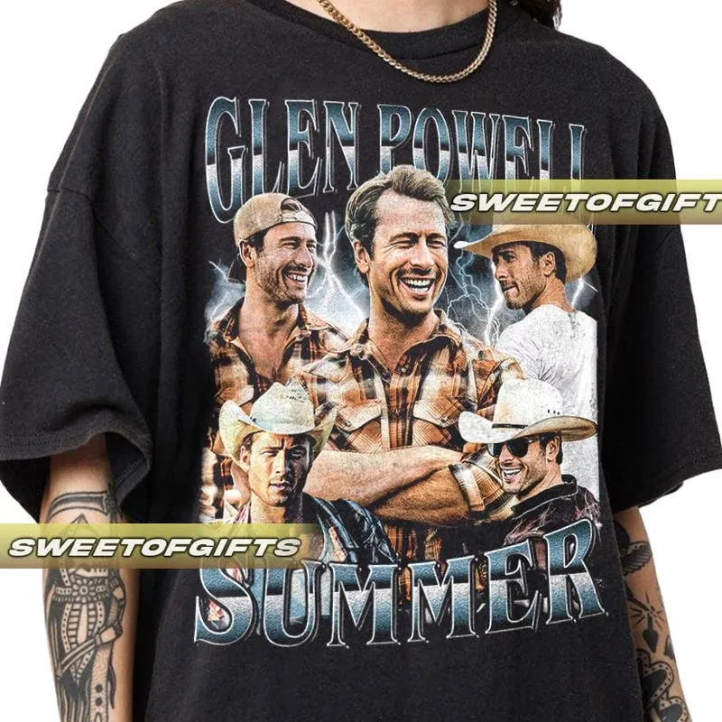 Product Glen Powell Summer Vintage Gift For Woman And T-shirt Hoodie Sweater Man