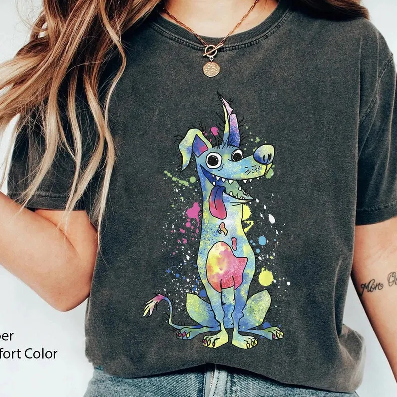 Product Coco Dante Watercolor Splatter Vintage T-shirt Hoodie Sweater Disneyland Family Trip Walt World Dog Lover Gift