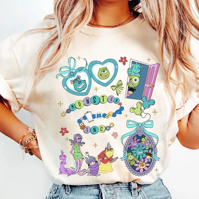 Product Monster Inc Watercolor Vintage Mike T-shirt Hoodie Sweater Sulley Boo Locket Heart Coquette Bow Disneyland Family Trip Magic Kingdom
