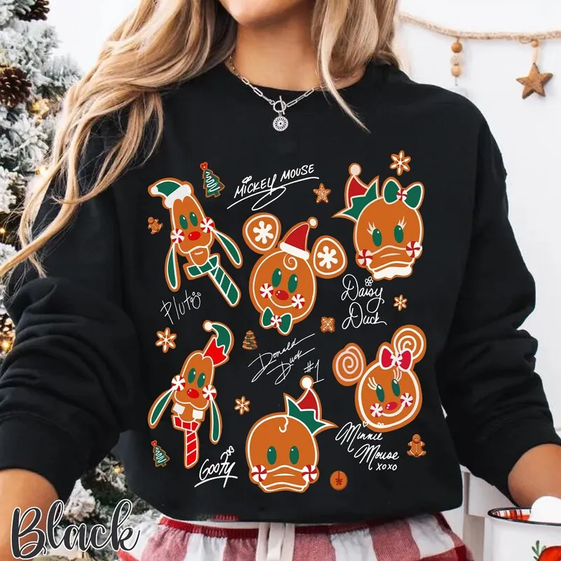Product Funny Mickey Mouse And Friends Gingerbread T-shirt Hoodie Sweater Signature Magic Kingdom Holiday Trip Very Merry Party 2025