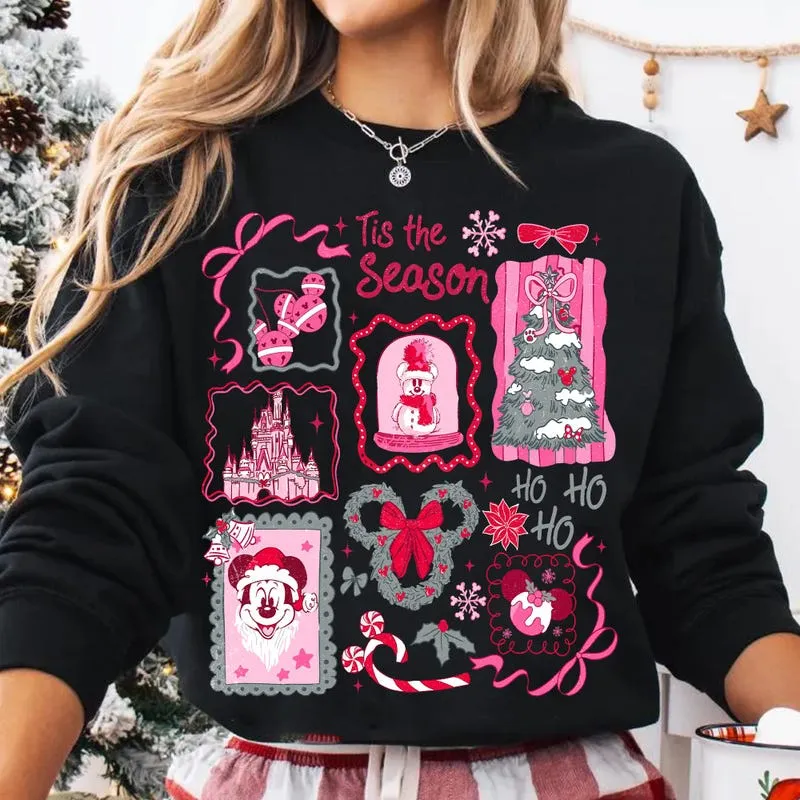 Product Funny Mickey Santa Magical Castle Christmas T-shirt Hoodie Sweater Tis The Season Trees Very Merry Party