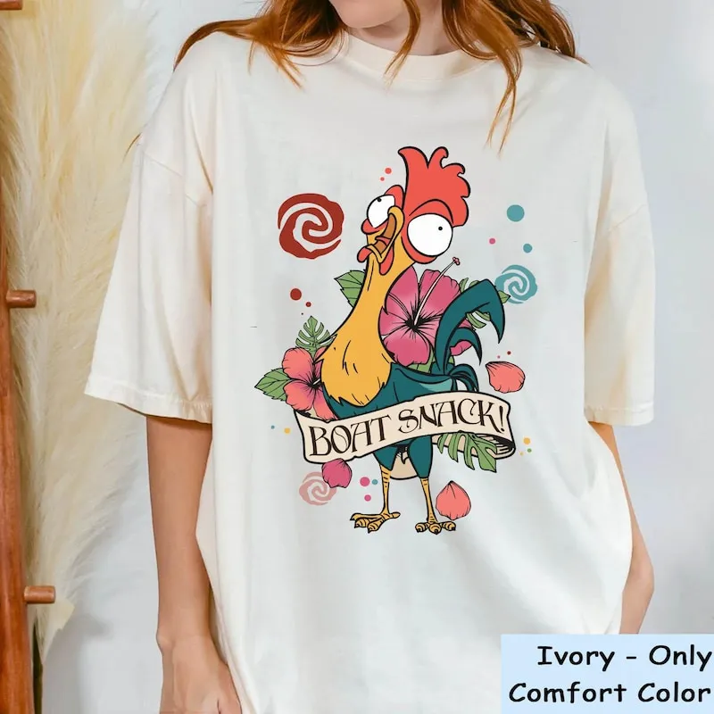 Product Hei Chicken Scream Boat Snack Funny T-shirt Hoodie Sweater Moana Disneyland Family Magic Kingdom Trip