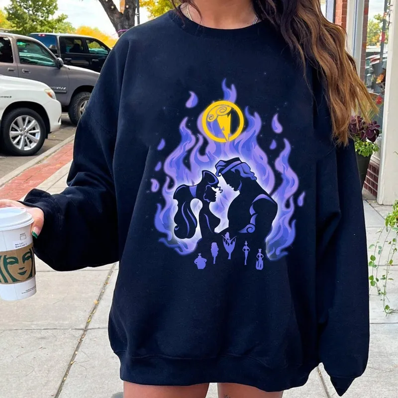 Product Hercules Megara Silhouette Retro Couple T-shirt Hoodie Sweater Disneyland Family Trip Magic Kingdom