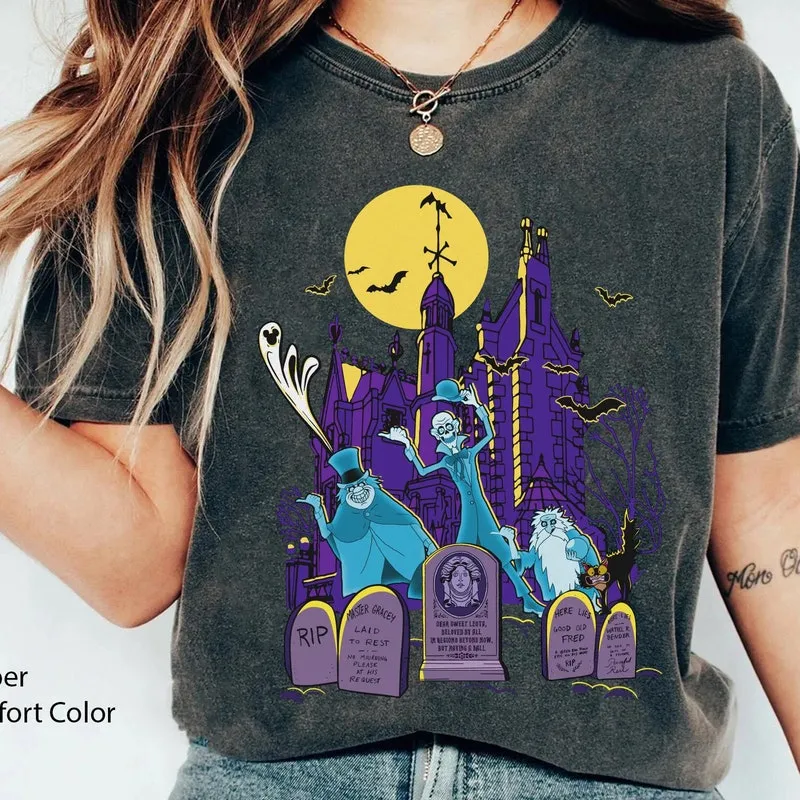Product Hitchhiking Ghost Graveyard Halloween The T-shirt Hoodie Sweater Haunted Mansion Party Disneyland Spooky Season