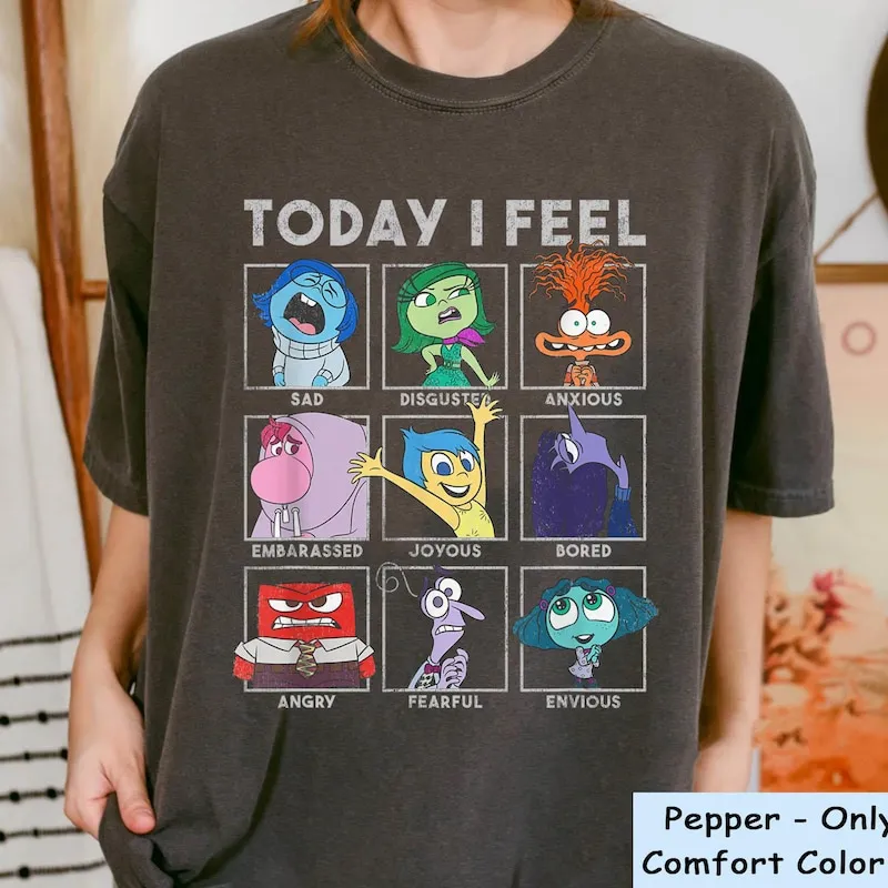 Product Inside Out 2 Current Mood Anger Joy Sadness T-shirt Hoodie Sweater Emotions Mental Health Speech Therapy Disneyland Trip