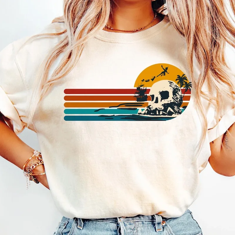 Product Peter Pan Skull Rock Pirate Ship T-shirt Hoodie Sweater Neverland Disneyland Family Trip Walt World Outfits