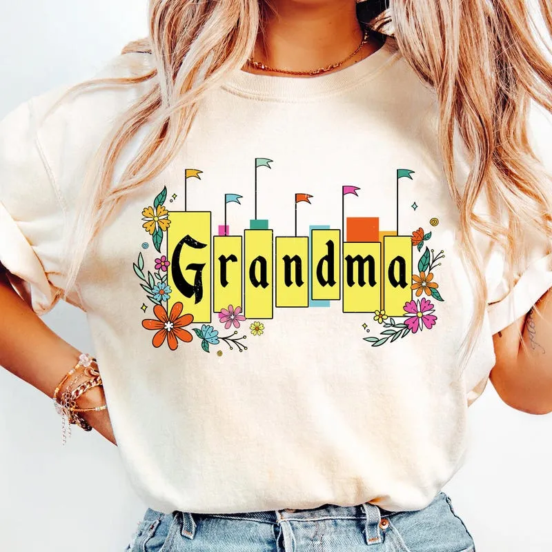 Product Retro 70s Grandma Flora Sign Disneyland T-shirt Hoodie Sweater Mother Day Gift For Nana Grandmother Funny Mom Mommy Birthday 2025 Trip