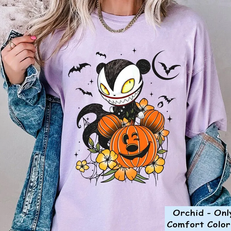 Product Retro 70s Floral Vampire Teddy Mickey Pumpkin T-shirt Hoodie Sweater Nightmare Before Christmas Halloween Oogie Boogie Bash