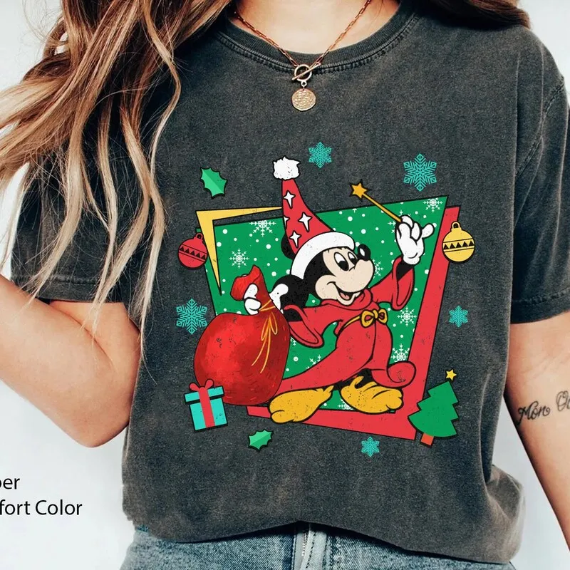 Product Retro 90s Mickey Sorcerer Apprentice Fantasia T-shirt Hoodie Sweater Christmas Party Disneyland Holiday Trip Gift