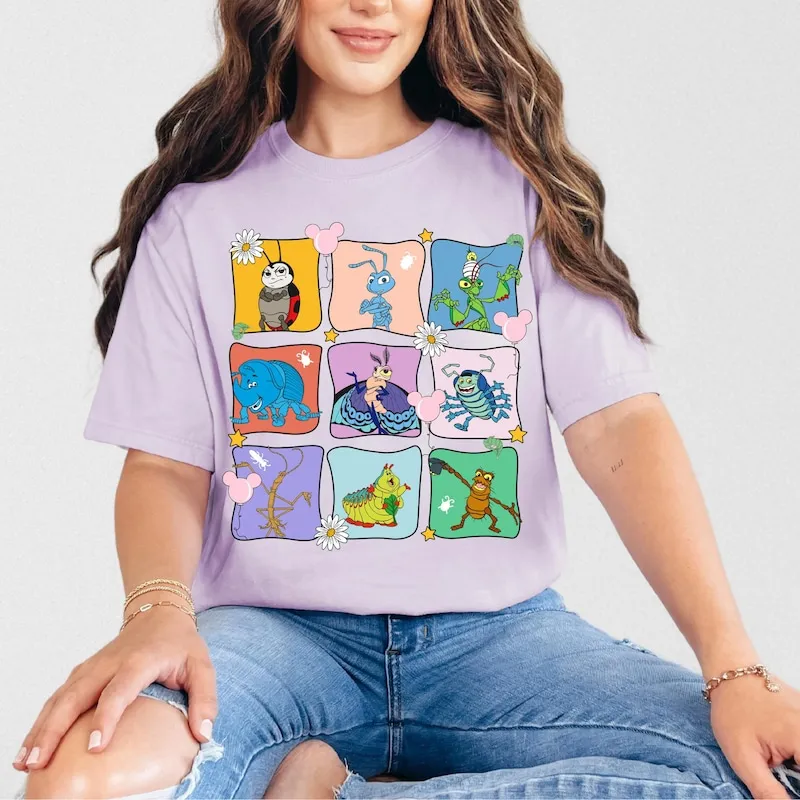 Product Retro A Bug Life Group Characters Flik T-shirt Hoodie Sweater Heimlich Princess Atta Disneyland Family Trip Animal Kingdom