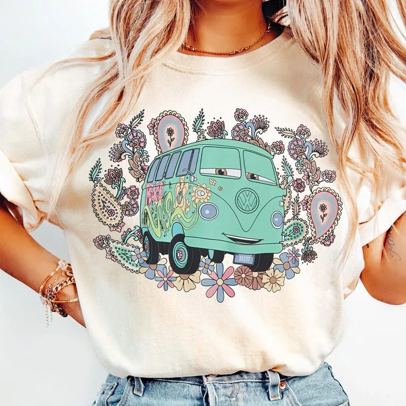 Product Retro Cars Fillmore Flora Disneyland T-shirt Hoodie Sweater Family Trip Magic Kingdom Birthday Gift For Boy