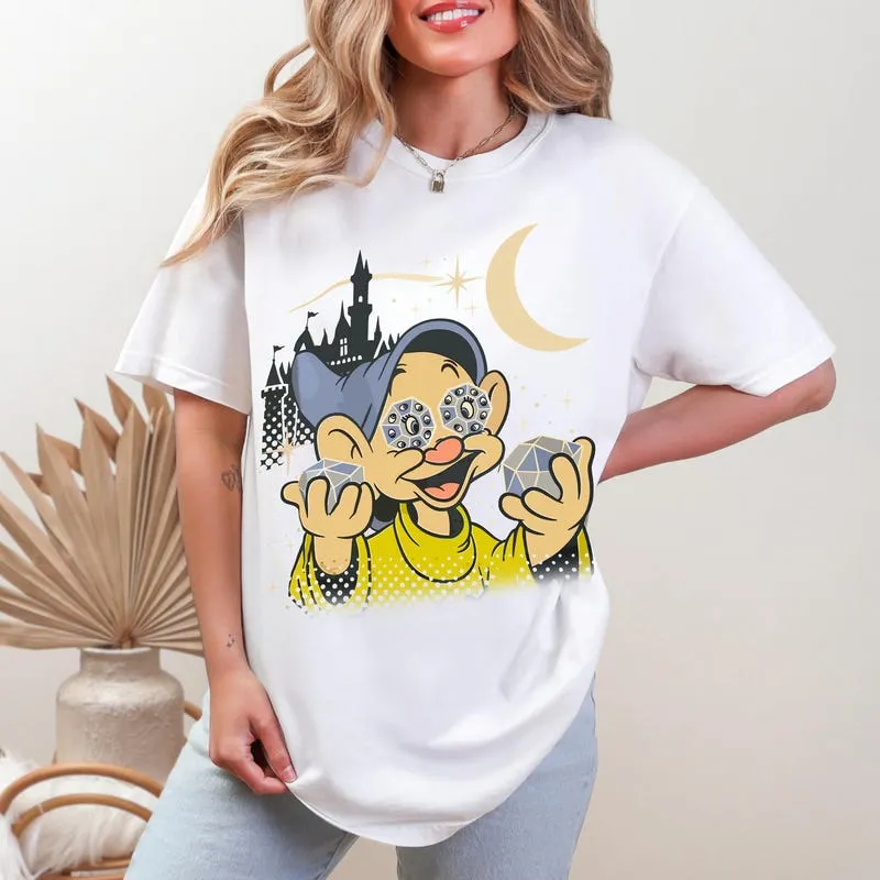Product Retro Dopey Dwarfs Diamond Eyes Snow T-shirt Hoodie Sweater White And Seven Movie Disneyland Family Trip Magic Kingdom