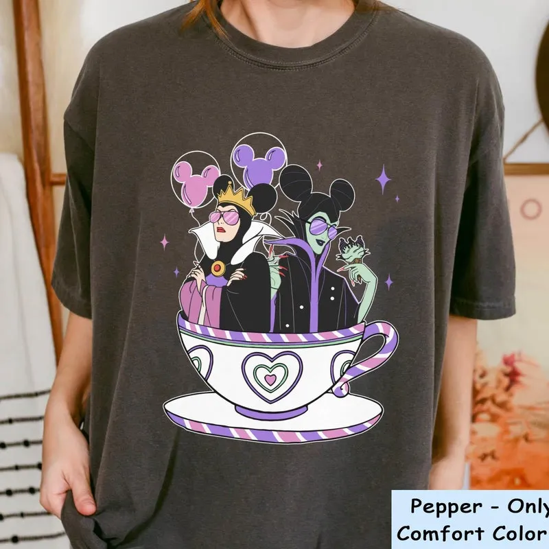 Product Retro Maleficent Evil Queen Mickey Balloon Tea T-shirt Hoodie Sweater Cup Villains Vacay Mode Disneyland Friends Trip Sweaters