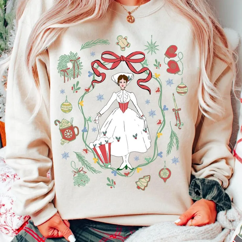 Product Retro Mary Poppins Jolly Holiday Coquette Bow T-shirt Hoodie Sweater Christmas Disneyland Outfit Party