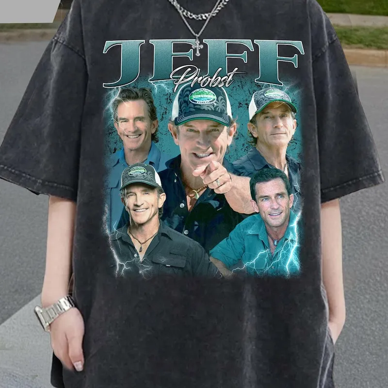 Product Vintage Jeff Probst 90s Retro Survivor T-shirt Hoodie Sweater